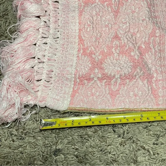Sears Bellissimo 1960's Pink Brocade Bedspread Made In Italy FULL/Queen 69X88 - Picture 6 of 10